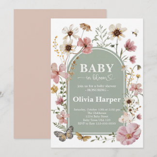 Faire-part de Naissance Fille Baby in Bloom