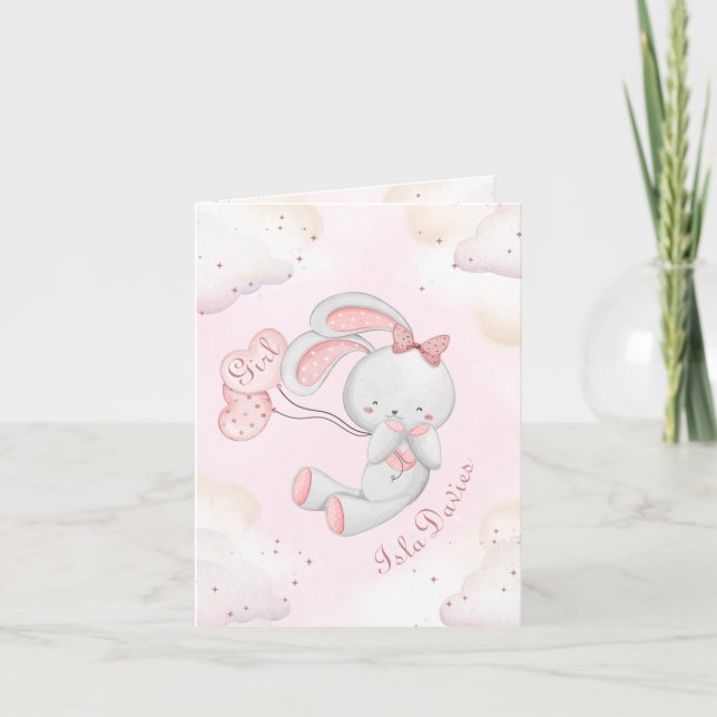 Faire-part de naissance fille - Ciel rêveur enchan (Devant)