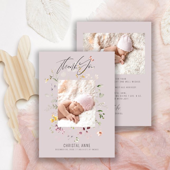 Faire-Part de Naissance Fille Nouveau-Né Lilas Rem (Créateur téléchargé)