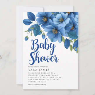 Faire-part de naissance Fleur Azure Sérène