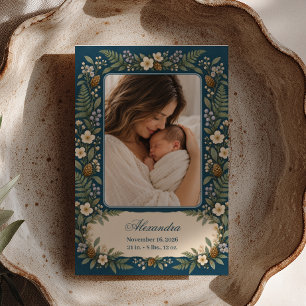 Faire-part de naissance Fleur de la forêt en photo