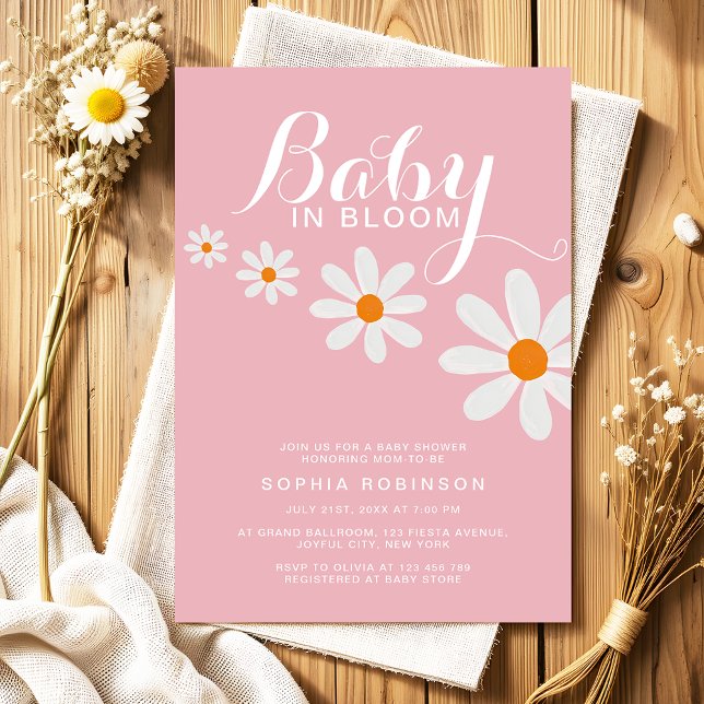 Faire-Part de Naissance Fleur de Pâquerette Bébé e (Créateur téléchargé)