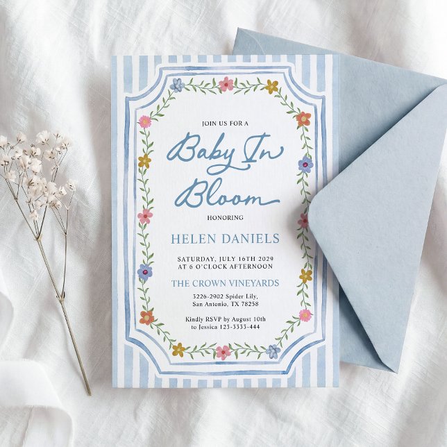 Faire-Part de Naissance Fleurie Baby in Bloom (Créateur téléchargé)