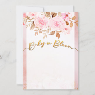 Faire-part de naissance Fleurs rose pastel pour Ba