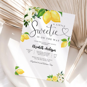 Faire-part de naissance floral au citron
