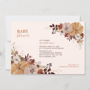 Faire-part de naissance Floral Automnal Rustique