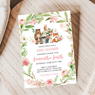 Faire-part de naissance floral rose pour Baby Show