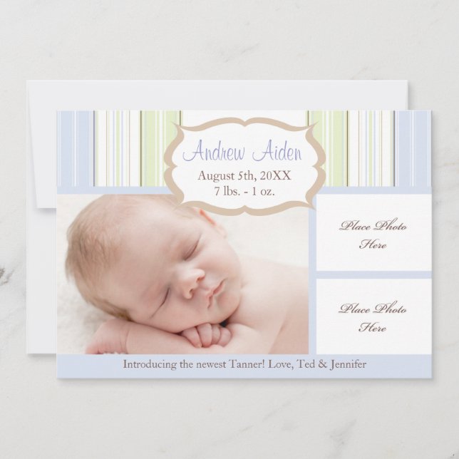 Faire-part de naissance Garçon (Devant)