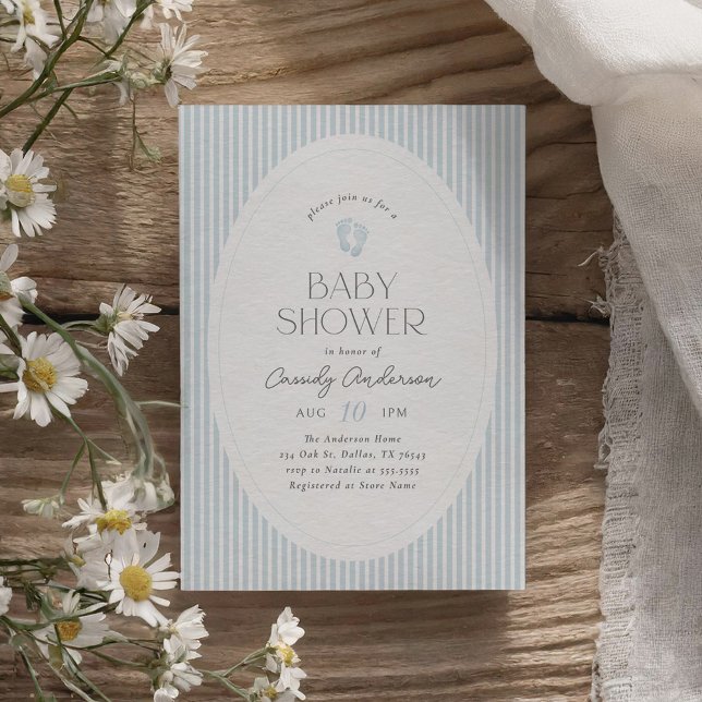 Faire-part de Naissance Garçon Empreintes de Bébé  (Créateur téléchargé)