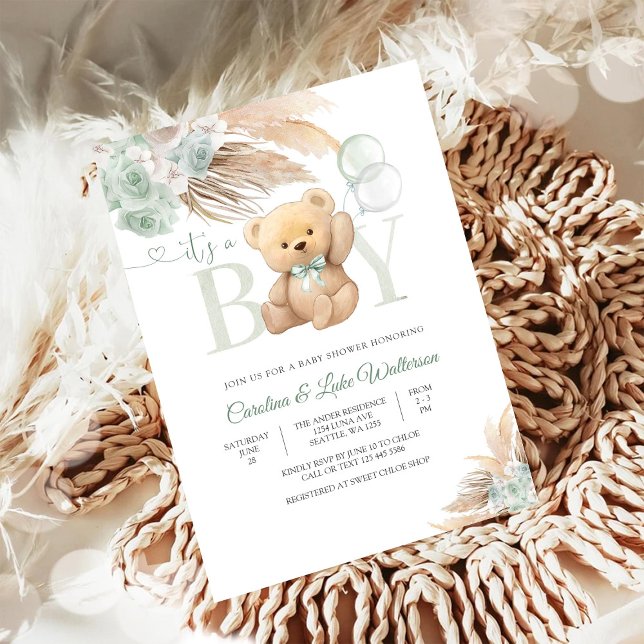 Faire-part de naissance garçon Ourson Invitation (Créateur téléchargé)