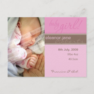 FAIRE-PART DE NAISSANCE :: joie pure - fille