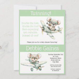 Faire-part de Naissance Jumeaux Koala Mixte