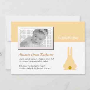Faire-part de naissance lapin Brown