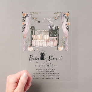 Faire-part de naissance lit bébé gothique