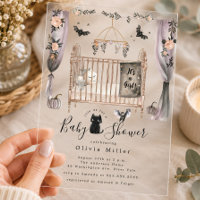 Faire-part de naissance lit bébé gothique
