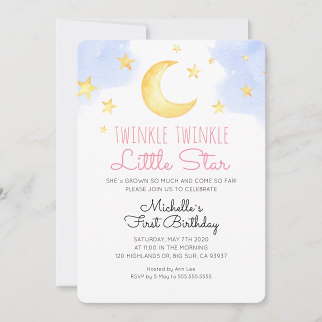 Faire-part de naissance Little Star Baby (Devant)