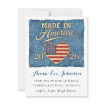 Faire-part de naissance Made in America