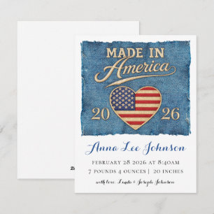 Faire-part de naissance Made in America