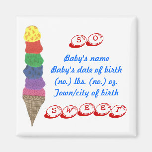 Faire-part de naissance -- magnet souvenir
