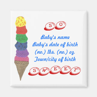 Faire-part de naissance -- magnet souvenir