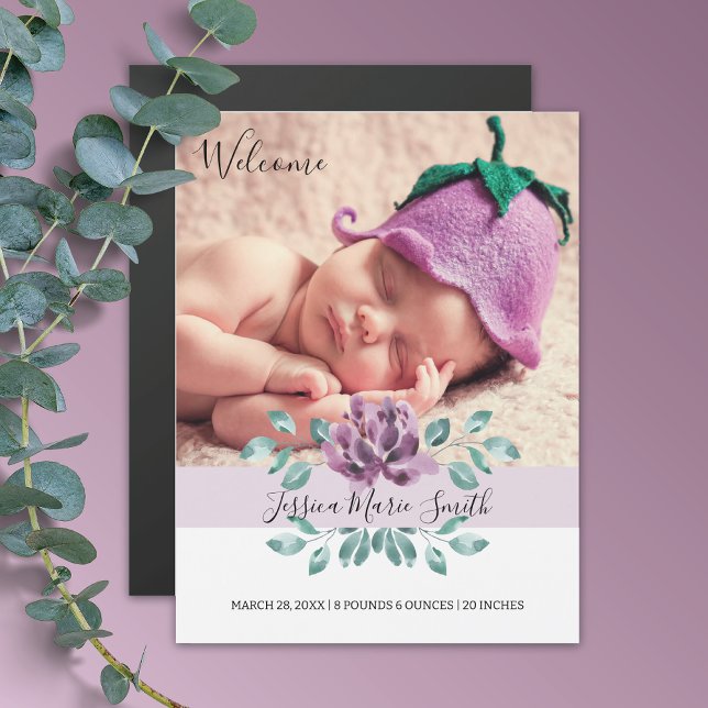 Faire-part de naissance magnétique pour bébé Fleur (Créateur téléchargé)