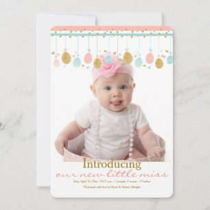 Faire-part de naissance mobile de photo de Pâques