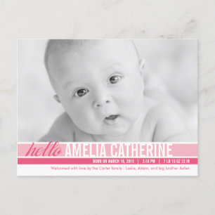 Faire-part de naissance Modern Tones - Rose