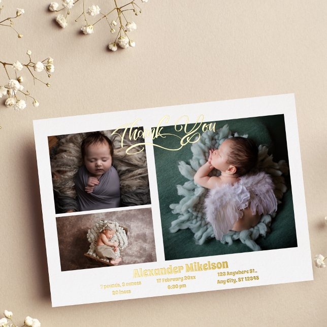 Faire-part de naissance moderne avec photo de bébé (Créateur téléchargé)