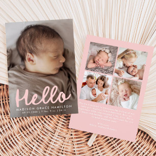 Faire-Part de Naissance Moderne avec Photo et « Bo