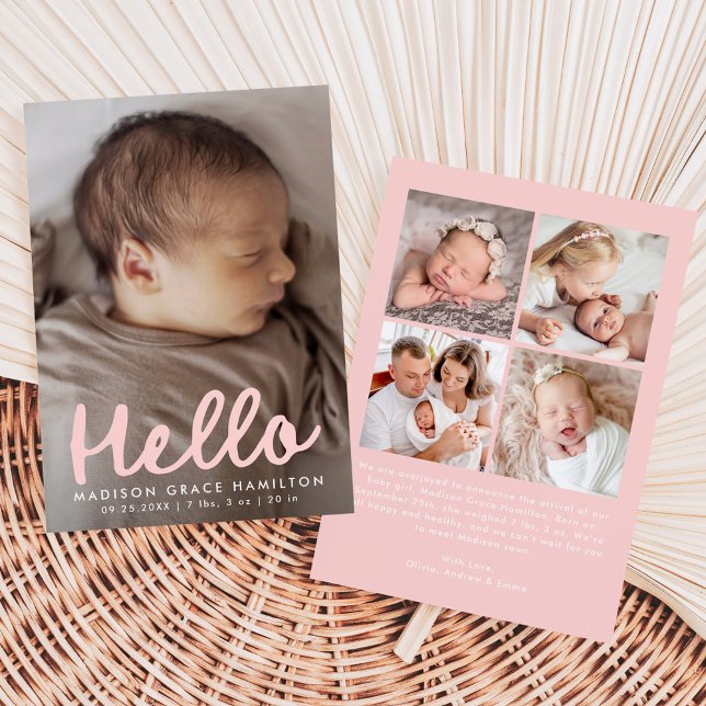 Faire-Part de Naissance Moderne avec Photo et « Bo (Créateur téléchargé)