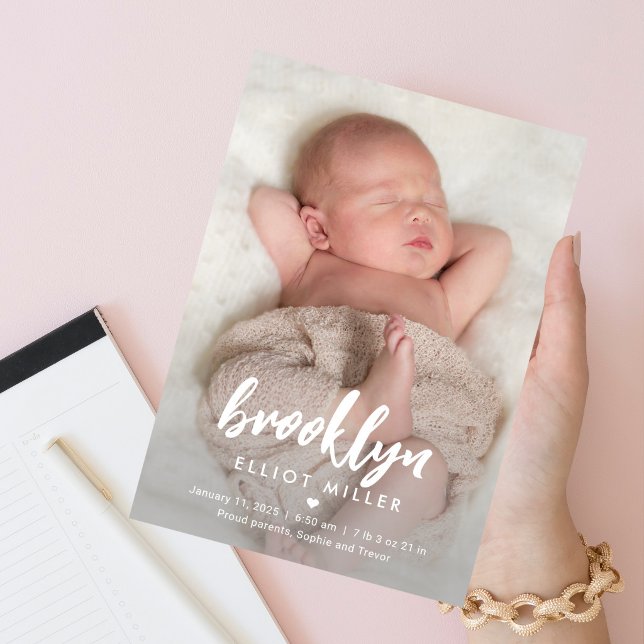 Faire-Part de Naissance Moderne Bébé aux Noms Call (Créateur téléchargé)