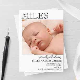 Faire-part de naissance moderne et élégant