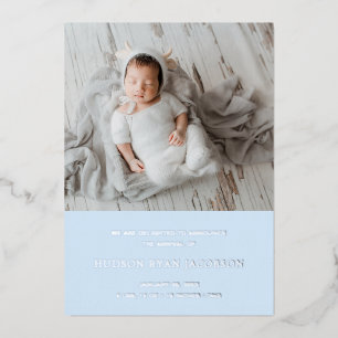 Faire-part de naissance moderne pour bébé garçon b