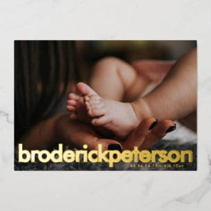 Faire-part de naissance modernes et simples avec f