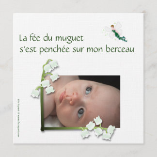 Faire-part de naissance muguet et fée