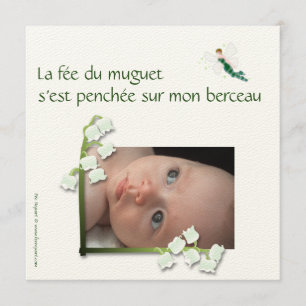 Faire-part de naissance muguet et fée felt