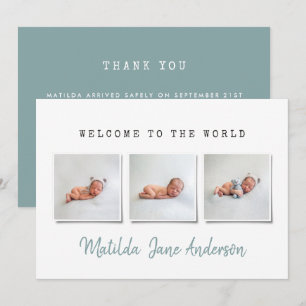 Faire-part de naissance multi-photo simple