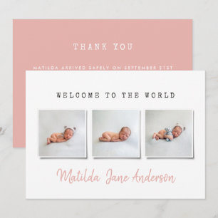 Faire-part de naissance multi-photo simple