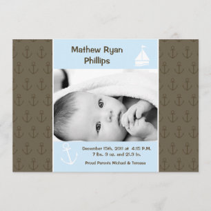 faire-part de naissance nautique de PHOTO de