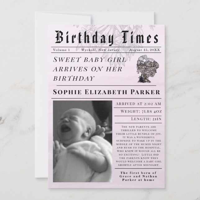 Faire-part de naissance Nouveau-né (Devant)
