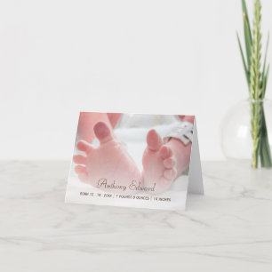 Faire-part de naissance nouveau-né de pieds de