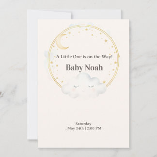 Faire-part de Naissance Nuage Endormi Aquarelle M