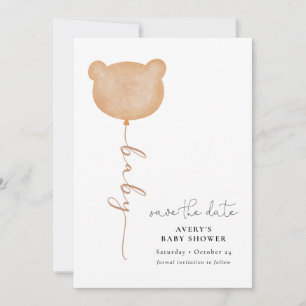 Faire-Part de Naissance Ours en Ballon Minimaliste