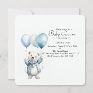 Faire-part de naissance ourson polaire mignon