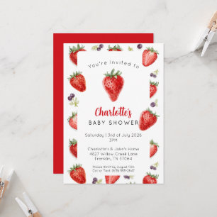 Faire-part de naissance personnalisé aux fraises p
