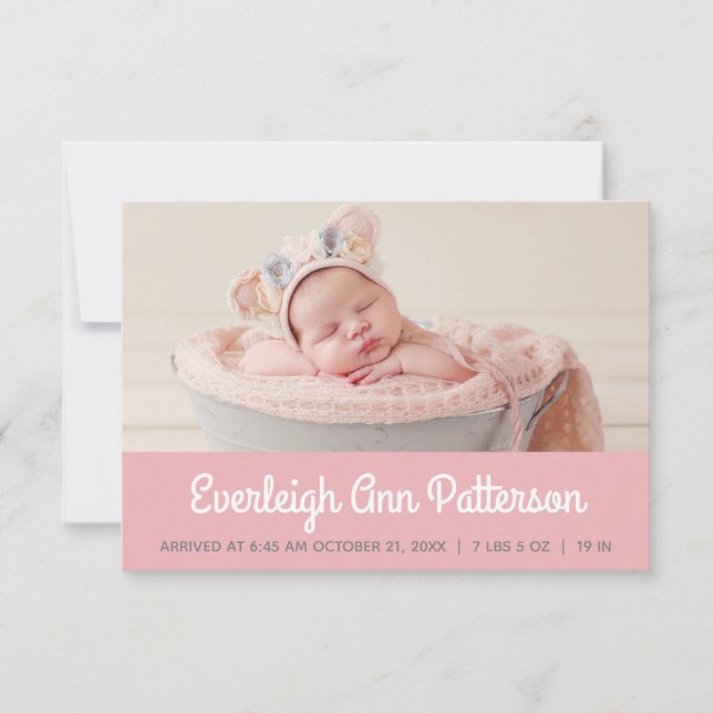 Faire-part de naissance personnalisé avec photo de (Devant)