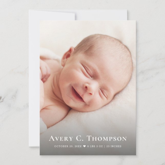 Faire-part de naissance personnalisé avec une touc (Devant)