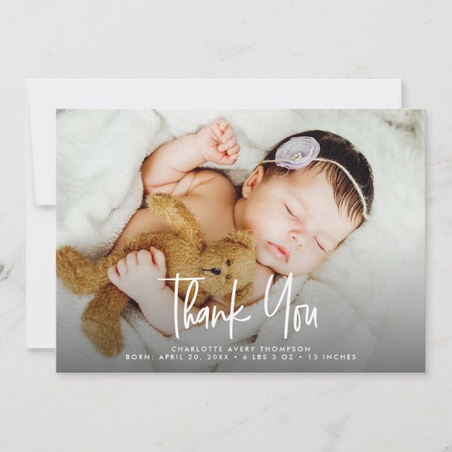 Faire-part de naissance personnalisé pour bébé fil (Devant)