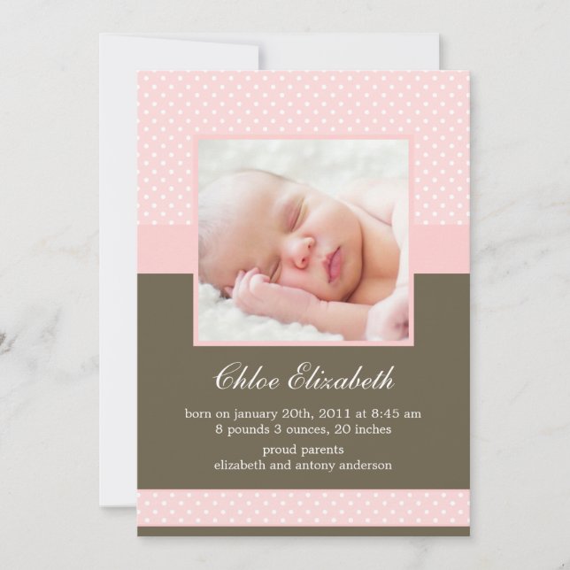 Faire-part de naissance personnalisés avec photo e (Devant)