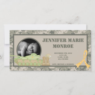 faire-part de naissance photo ACU de l'ARMÉE 4x8